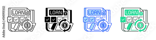 Loan Renewal Loan Line Icon. linear style sign for mobile concept and web design. Outline vector icon.