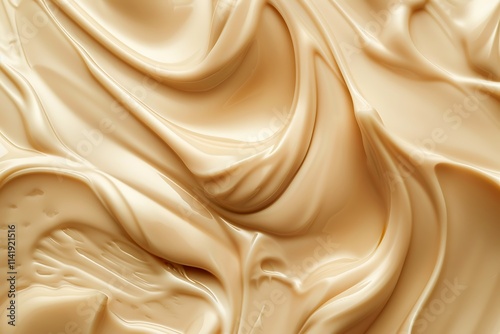 A close up of a creamy beige texture with smooth waves