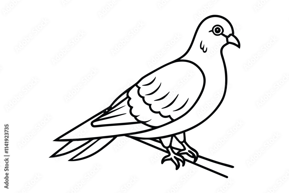 A pigeon line art vector illustration1.eps A pigeon line art vector illustration1.eps