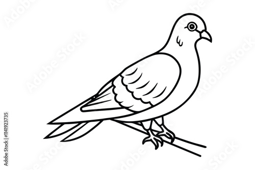 A pigeon line art vector illustration1.eps