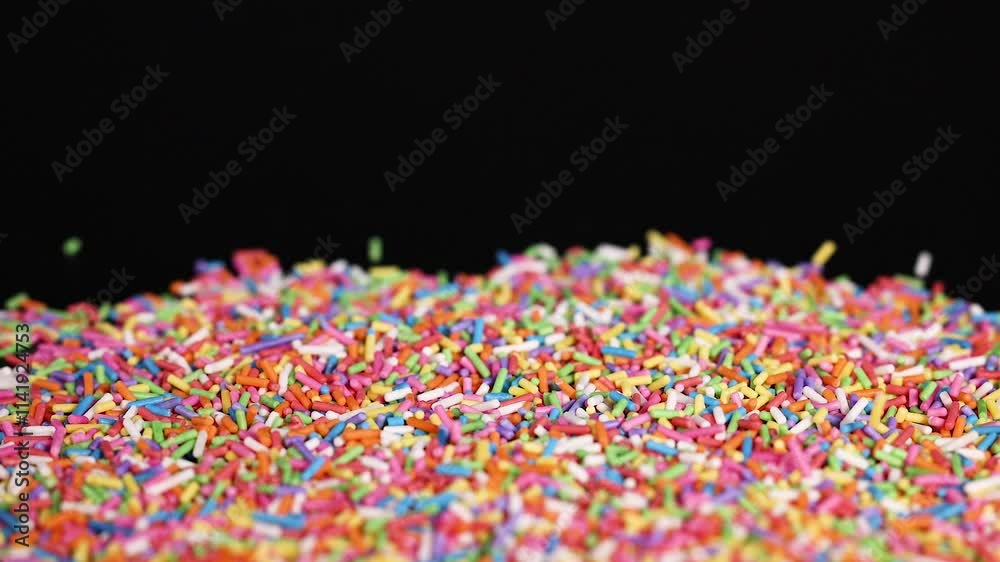 Colorful Sprinkles Falling in Slow Motion Colorful Sprinkles Falling in Slow Motion