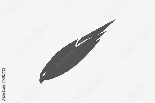 Falcon move fast attack silhouette logo or symbol vector