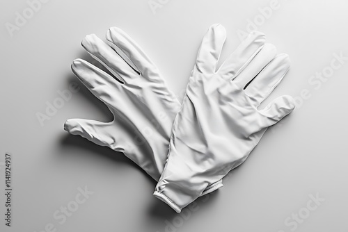 White cotton gloves isolated on clean background