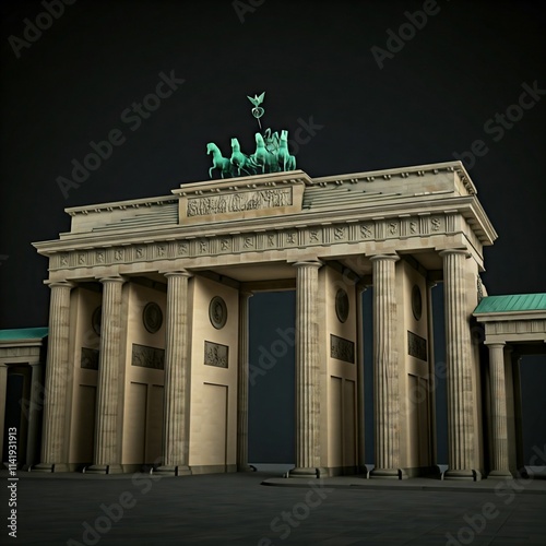 Illustrative 3D Darstellung des Brandenburger Tors in Berlin