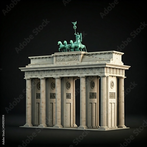 Illustrative 3D Darstellung des Brandenburger Tors in Berlin