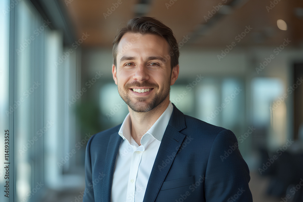 portrait of successful businessman consultant looking at camera and smiling inside modern office building portrait of successful businessman consultant looking at camera and smiling inside modern office building