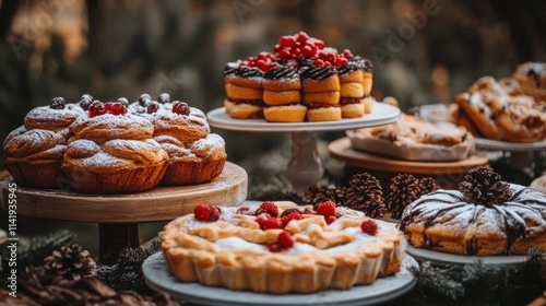 Delicious Assorted Cakes And Pastries Displayed Beautifully