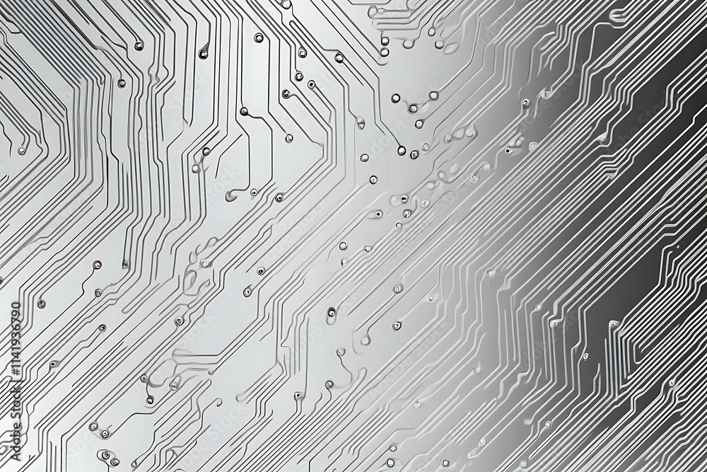 Close-up of a reflective metallic circuit board showcasing intricate patterns and electronic connections, symbolizing technology, innovation, and futuristic design. Close-up of a reflective metallic circuit board showcasing intricate patterns and electronic connections, symbolizing technology, innovation, and futuristic design.