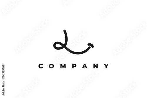 smile and letter l modern minimal logo
