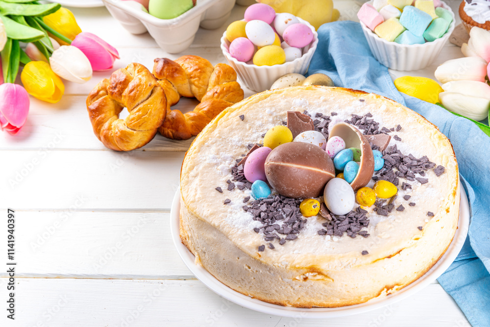Obraz premium Homemade Easter cheesecake