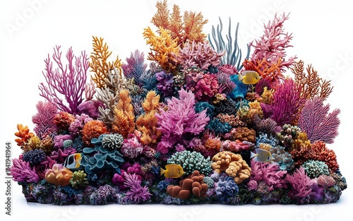 Wallpaper Mural Vibrant coral reef display featuring an array of colorful corals and marine life, showcasing the beauty of underwater ecosystems. Torontodigital.ca
