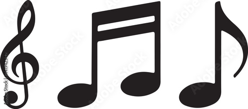 Music Notes silhouette icon vector on white background.