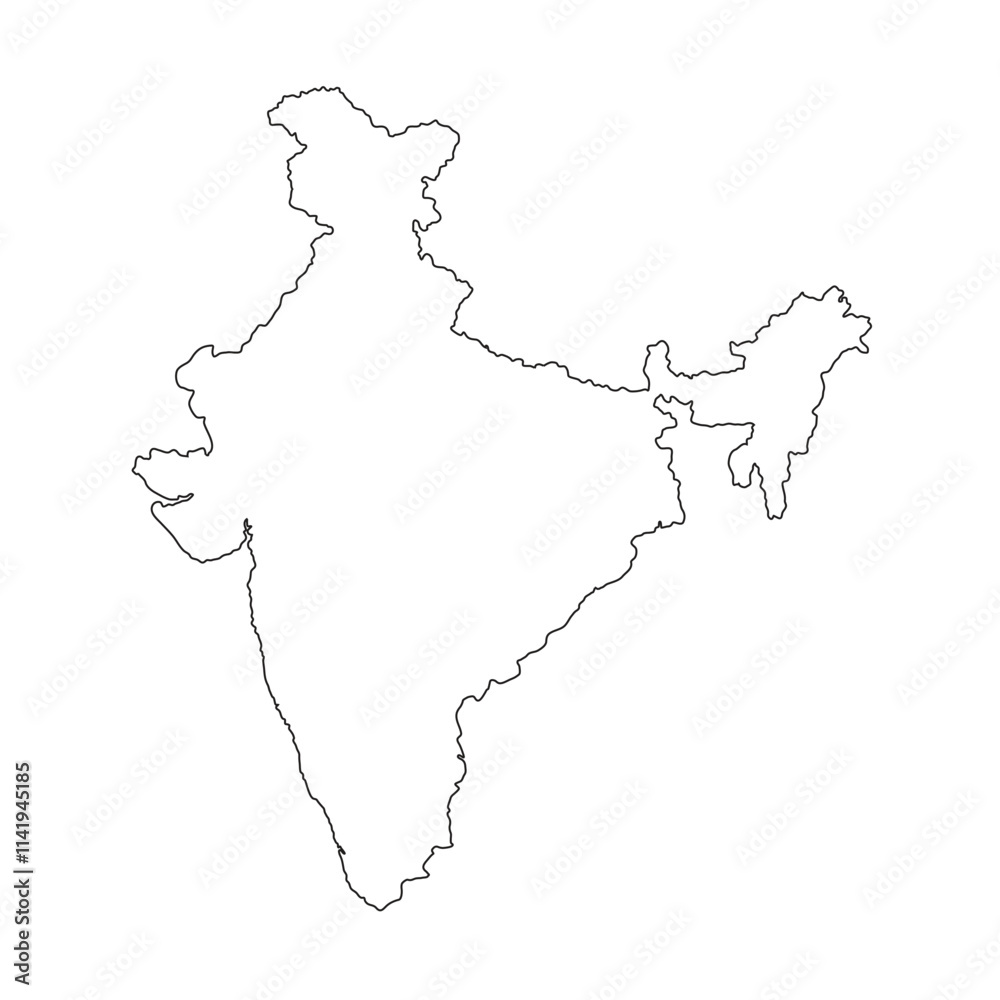 Obraz premium Outline Indian Map Vector