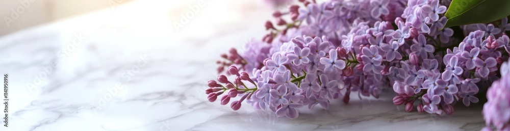 Lilac blooms on marble surface. Lilac blooms on marble surface.