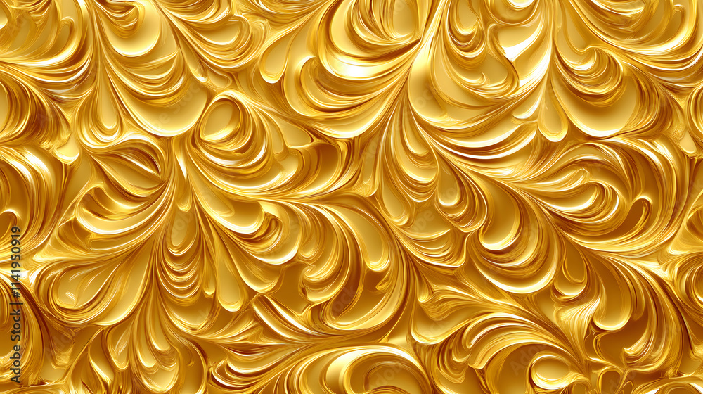 Luxurious gold color three-dimensional pattern background Luxurious gold color three-dimensional pattern background