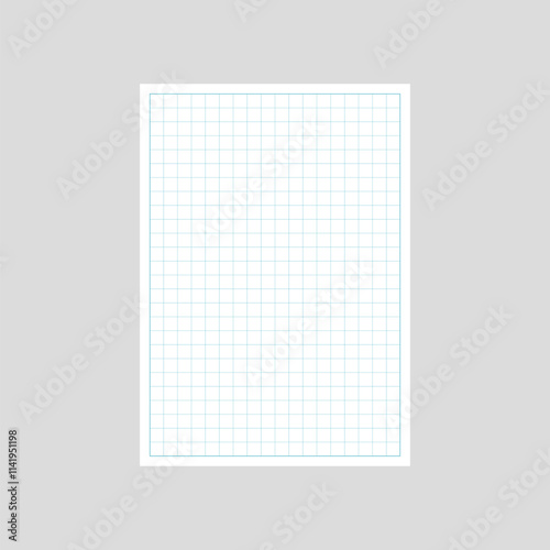 Blank notepaper vector design. crumpled empty notebook sheets of paper. grid square graph line page. graph paper. square grid