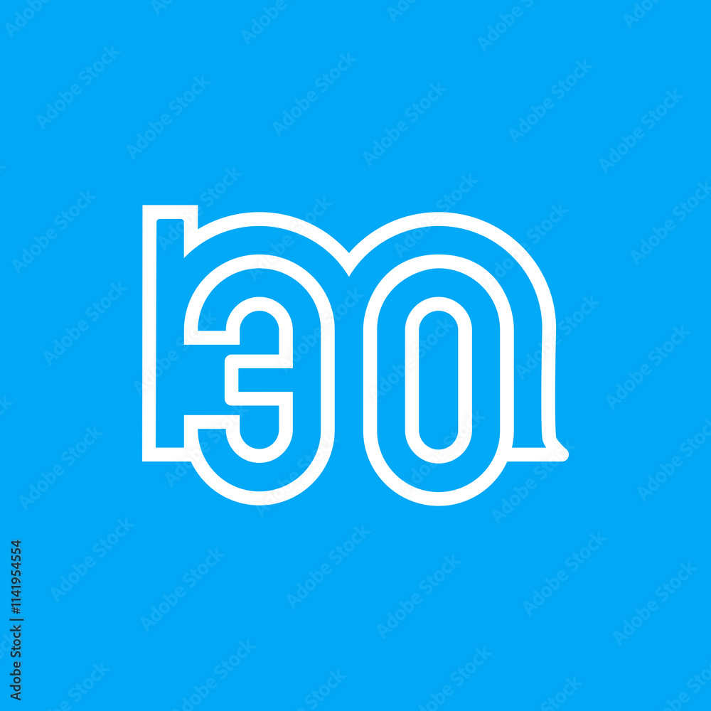 the logo consists of the letter m and number 30 combined. Outline and elegant. the logo consists of the letter m and number 30 combined. Outline and elegant.