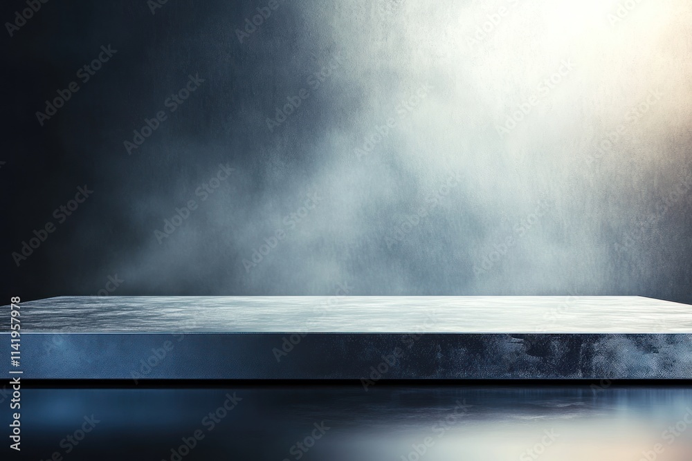 Empty platform, dark background, light. Empty platform, dark background, light.