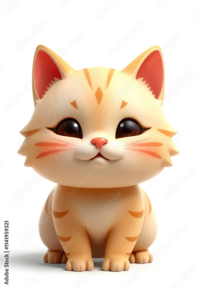 3D Chibi Cymric Cat Flashcards Clipart. Suitable for animal flashcard, alphabet flashcards, Montessori Flashcards. Isolated on white background 3D Chibi Cymric Cat Flashcards Clipart. Suitable for animal flashcard, alphabet flashcards, Montessori Flashcards. Isolated on white background