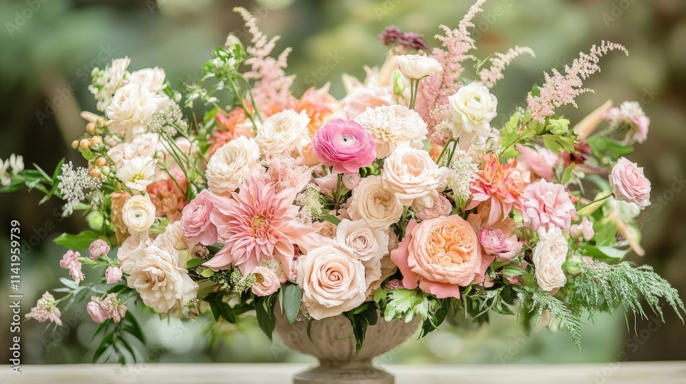 Elegant Pastel Floral Arrangement in a Vase