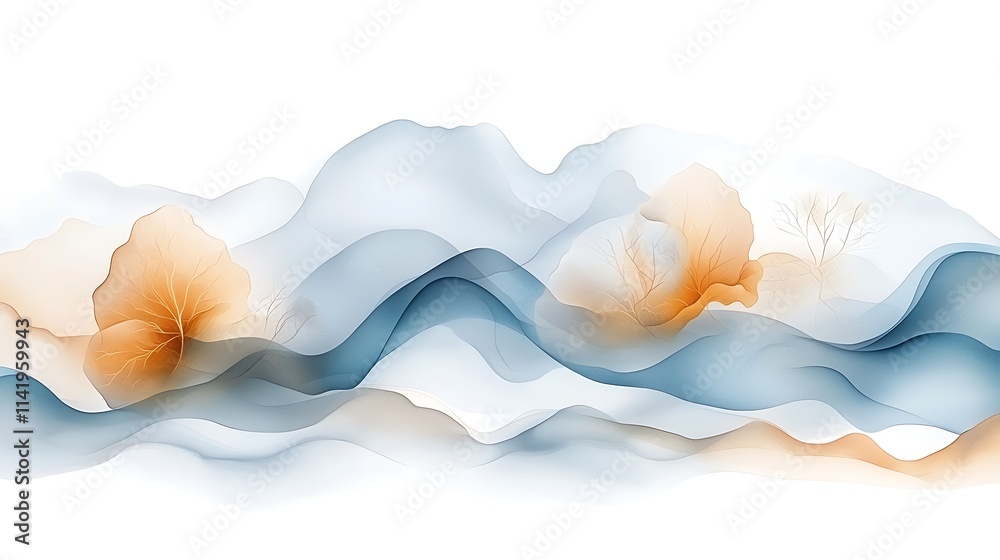 Flowing waves of abstract art digital creation soft colors tranquil environment serene concept Flowing waves of abstract art digital creation soft colors tranquil environment serene concept