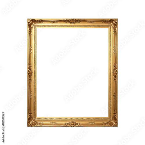 antique gold picture frame png
