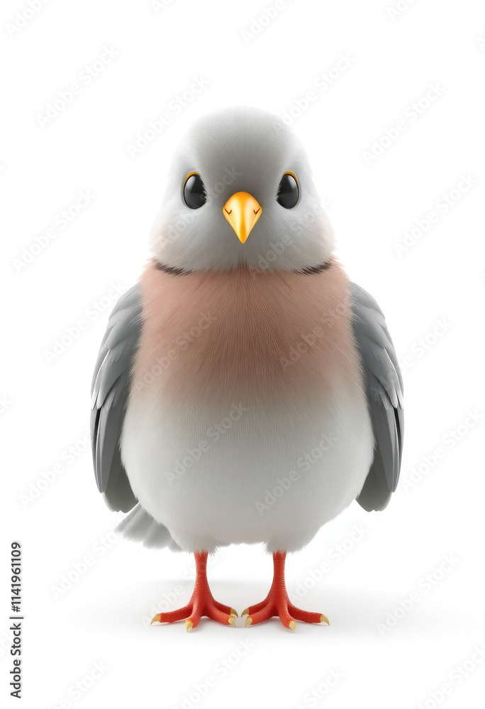 3D Chibi Dove Flashcards Clipart. Suitable for animal flashcard, alphabet flashcards, Montessori Flashcards. Isolated on white background 3D Chibi Dove Flashcards Clipart. Suitable for animal flashcard, alphabet flashcards, Montessori Flashcards. Isolated on white background