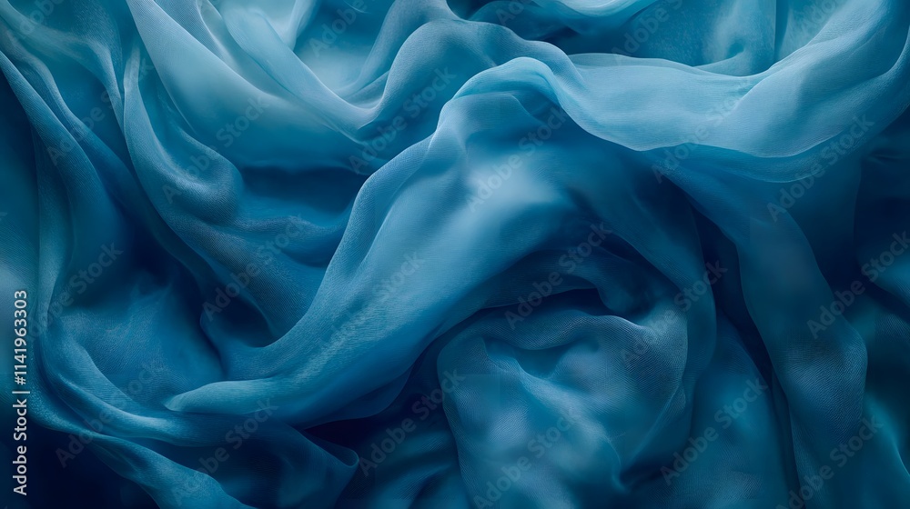 Obraz premium Home insulation is crucial for maintaining energy efficiency, showcased here with soft, flowing blue fabric that symbolizes comfort and warmth in any living space.