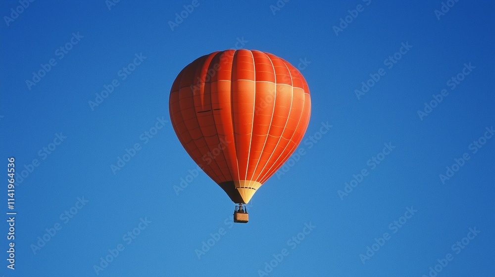 soaring hot air balloon in a clear blue sky, representing freedom, elevation, and achieving goals in a limitless horizon soaring hot air balloon in a clear blue sky, representing freedom, elevation, and achieving goals in a limitless horizon