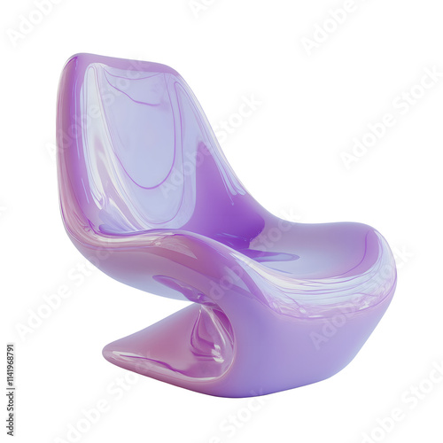 Stylish glossy plastic chair of unusual futuristic shape