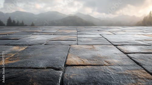 grey tile floor isolated on transparent background cutout 