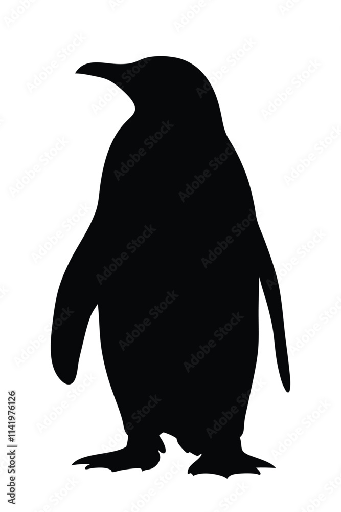 Obraz premium Penguin black silhouette illustration