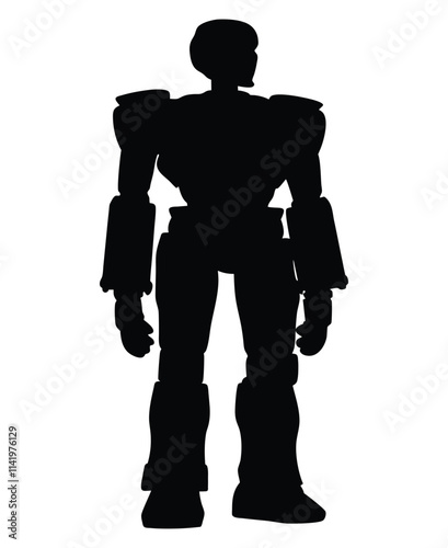 Robot black and white silhouette