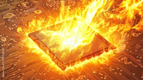 Circuit Board Heat Damage with Bright Flames