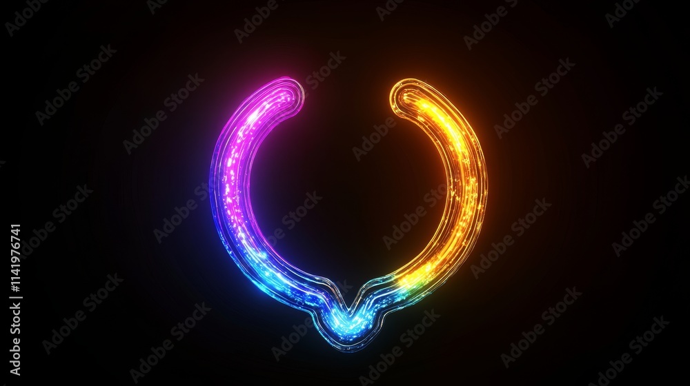 Neon Taurus Symbol A Vibrant and Glowing Representation of the Zodiac Sign on Black Background Neon Taurus Symbol A Vibrant and Glowing Representation of the Zodiac Sign on Black Background