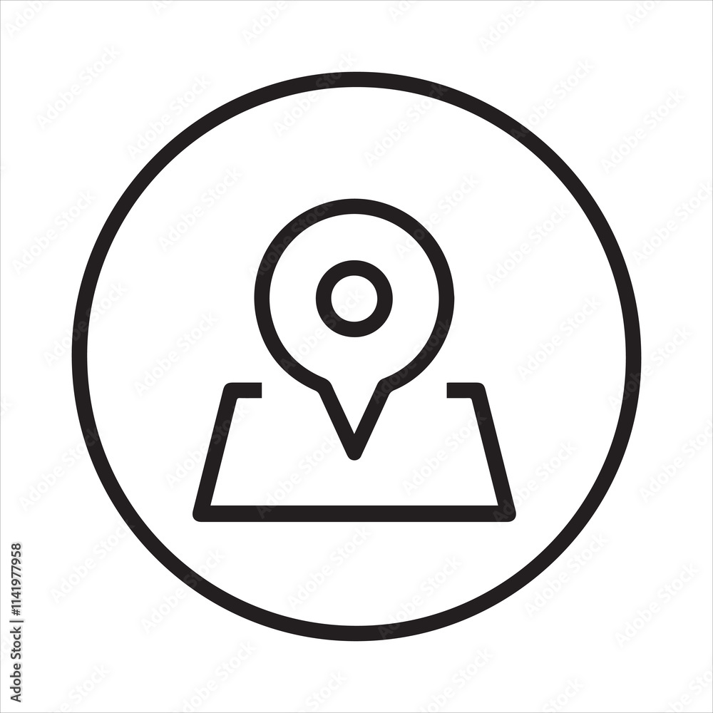 Location outline icon vector art illustration. Location outline icon vector art illustration.