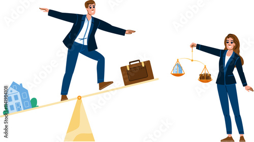 sustainability business balance vector. efficiency growth, strategy innovation, management finance sustainability business balance character. people flat cartoon illustration photo