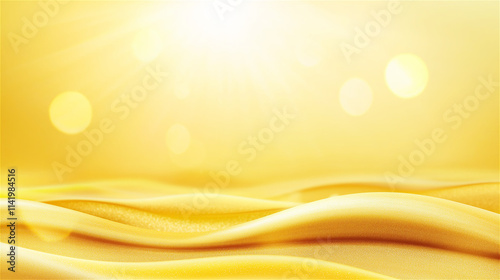 Golden abstract waves illuminated by sunlight, creating a warm, glowing background. Perfect for themes of luxury, warmth, or natural beauty, with ample copy space. photo