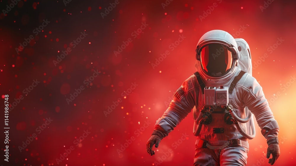 A lone astronaut strides through a vibrant, fiery background, evoking themes of exploration and the mysteries of space. A lone astronaut strides through a vibrant, fiery background, evoking themes of exploration and the mysteries of space.