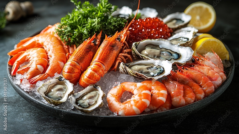 seafood delights lobster and shrimp feast at coastal restaurant seafood delights lobster and shrimp feast at coastal restaurant