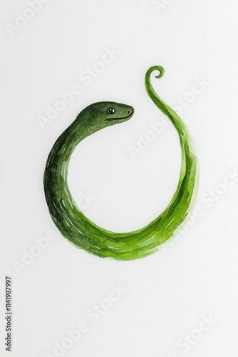 A festive snake forming the outline of a Chinese zodiac wheel photo