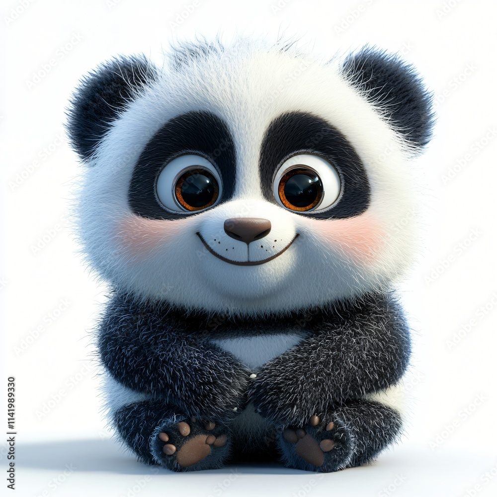 Adorable Baby Panda Sitting Smiling Cute Animal Adorable Baby Panda Sitting Smiling Cute Animal