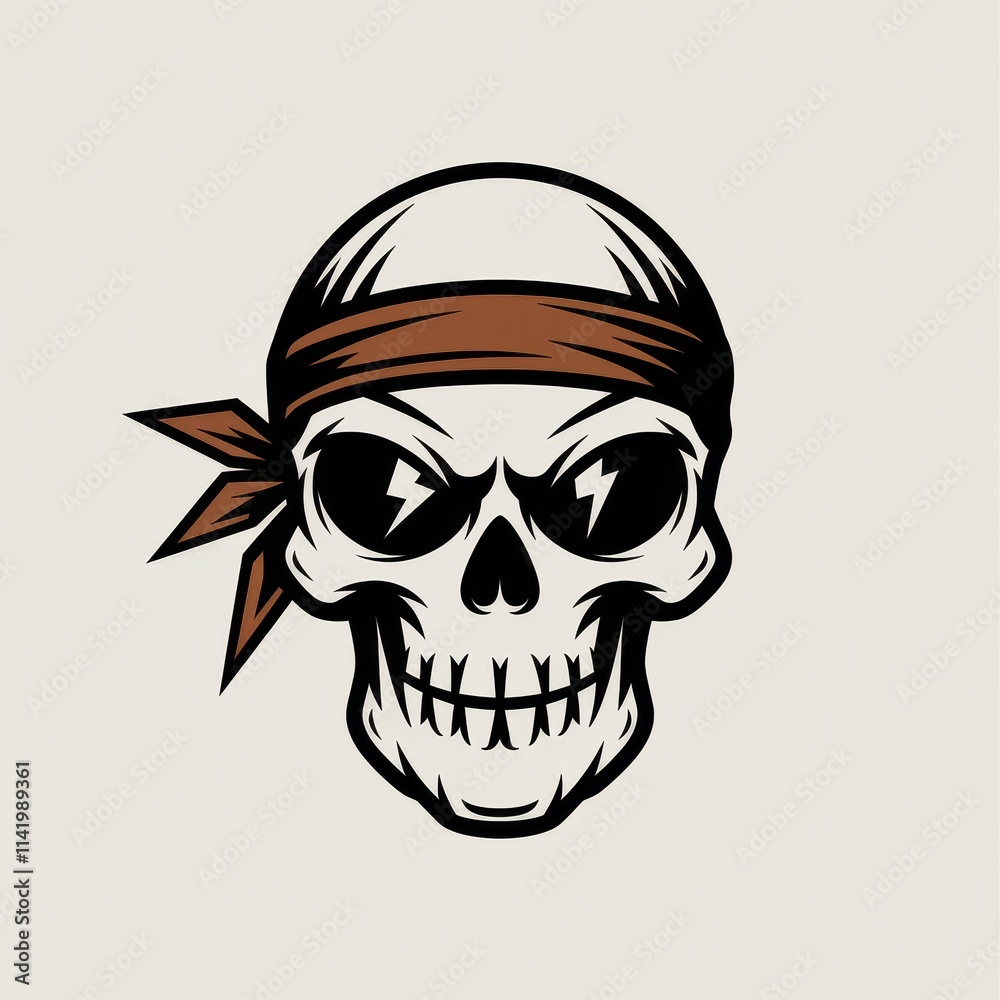 Fototapeta premium A Skull Wearing a Brown Headband