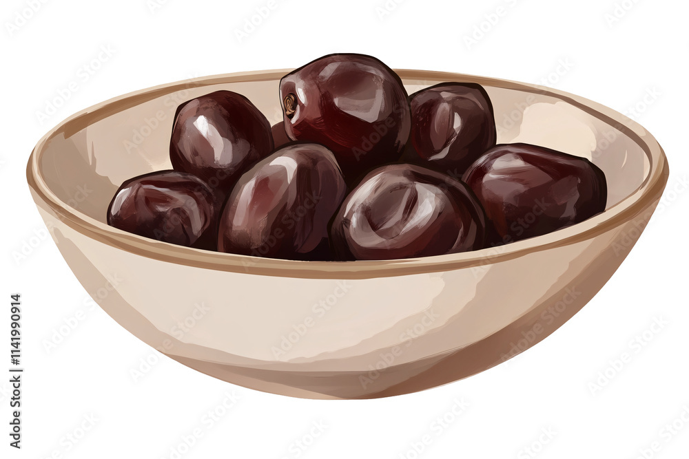 a bowl of black dates a bowl of black dates