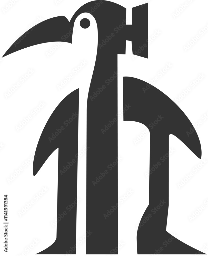 Naklejka premium hammerhead penguin icon