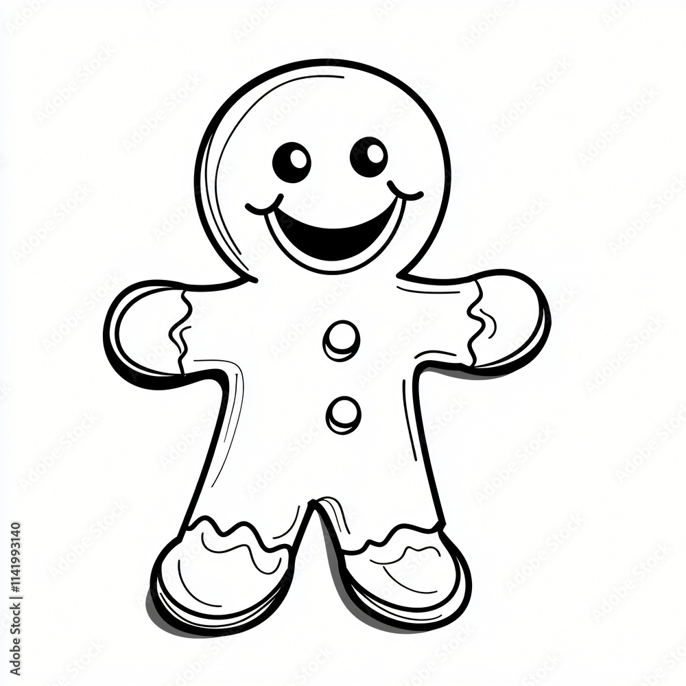 Happy Gingerbread Man Christmas Cookie Illustration Happy Gingerbread Man Christmas Cookie Illustration