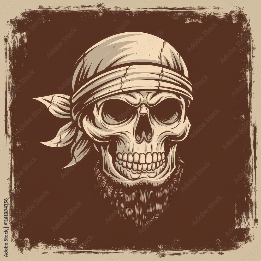 Bearded Skull Wearing a Headband Bearded Skull Wearing a Headband