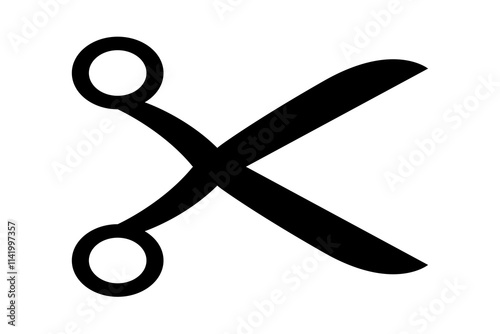 Scissors icon. Simple silhouette of open scissors. Scissors logo icon. Stock vector illustration isolated on a white background.
