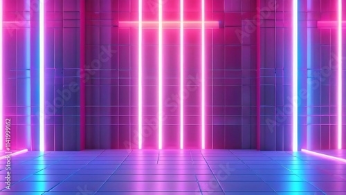 Wallpaper Mural Vaporwave Lights in Neon Aesthetic: Retro-Futuristic Glow with Vibrant Colors for 80s Synthwave Themes Torontodigital.ca