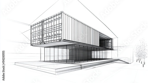 A Contemporary Fusion  The Interplay of Industrial Aesthetics and Sustainable Living in a Container-Based Architectural Marvel